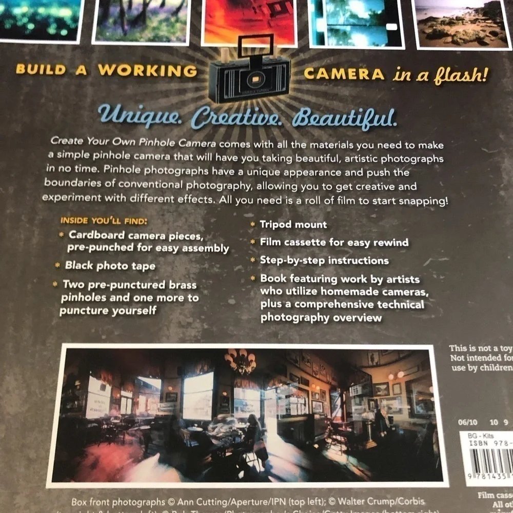 Create your own pinhole camera kit set